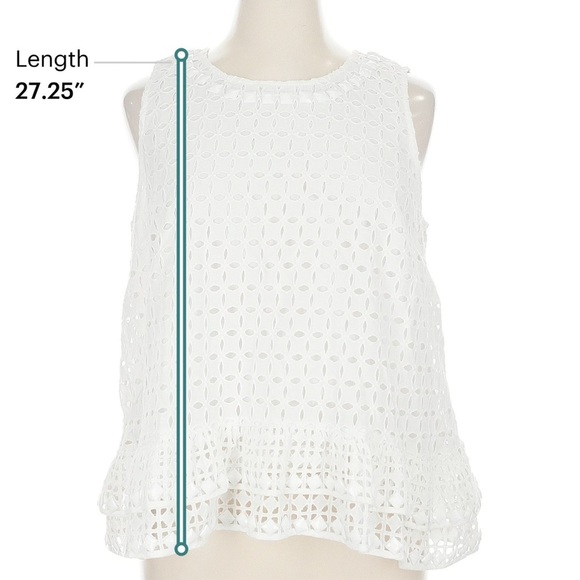 Maeve by Anthropologie NWT White Eyelet Sleeveless Top, XL - Picture 6 of 6